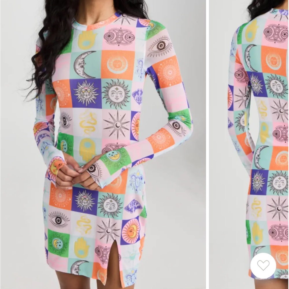 AFRM Multicolor Graphic Mini Dress